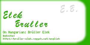 elek bruller business card