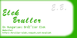 elek bruller business card